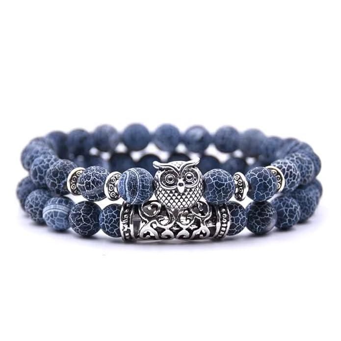 Natural Stone Owl Bracelet